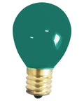 Slick Green Light Bulbs Two Pack 10 Watt 130 Volt S11 Shape With E17 Screw Base, smooth green bulb for easy installation.
