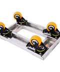 Heavy Duty Aluminum Moving Dolly For Furniture And Appliances, 800 Lb Capacity, 4 TPU Swivel Casters With Brakes, Anti Slip Deck