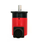 Front view of Encoder Servo Motor With Precision Encoder A860-0372-T001 with red durable housing for CNC machines and robotics
