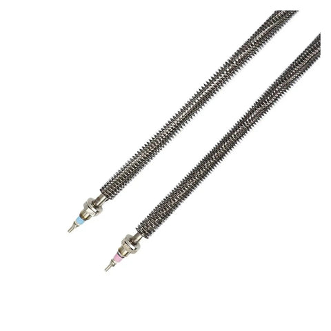 Heavy Duty Stainless Steel Electric Finned Tubular Heater U Shaped Air Fin Heating Coil 220 Volt 1000 Watt close-up with connectors.