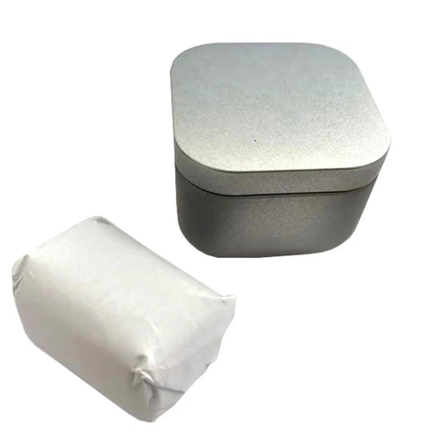 Metal container with adhesive car dent puller kit for door hood and roof repairs, includes wrapped glue, quick pull function visible