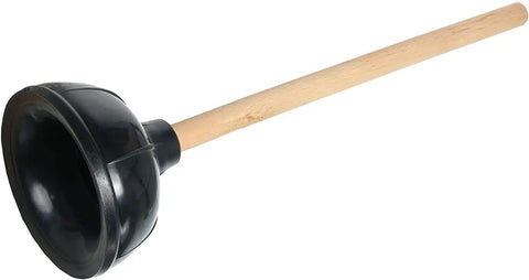 Heavy Duty Toilet Plunger For Clogged Drains And Quick Unclogging Of Bathrooms And Kitchens, 17 Inch Wooden Handle With 5 Inch Rubber Cup