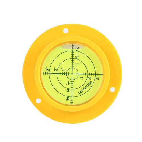 Front view of 90mm Green Bullseye Bubble Level With Mounting Holes, Heavy Duty Pro Grade Spirit Level for RVs and Construction