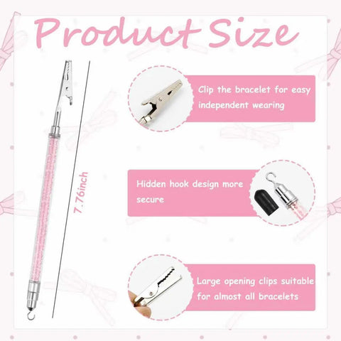 Stainless Steel Jewelry Helper Tool For Quick Wearing And Dismantling Self Serve For Bracelets Necklaces Watches Buckles Zippers And More With Scratch Resistant Clips Hidden Hooks 197mm Extendable Design And Double Headed Reach