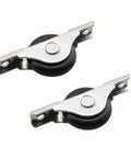2 Pack 29mm Black Screen Door Roller Wheel Nylon Pulley With Stainless Steel Housing For Garage Screen Doors Sliding Doors Wardrobe And Cabinet Doors Durable Electroplated Finish Ideal For Smooth Quiet Operation product image showing two rollers with black nylon wheels and stainless steel housing