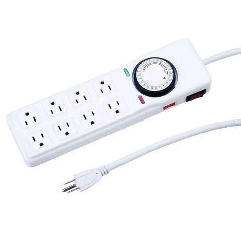 8 Outlet Timer Power Strip With 720 Joules Surge Protection, 4 Ft Cord, 4 Always On And 4 Time Controlled Outlets, 48 Daily Events