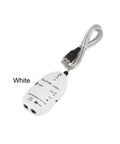 White Guitar USB Audio Interface for PC With Stereo Headphone Output and USB Powered Monitoring, Plug And Play Setup for Recording