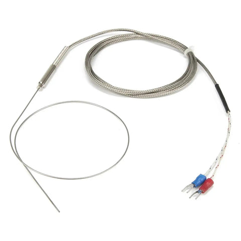 Thermocouple Temperature Sensor With 1.5m Metal Screened Cable, 400mm Flexible Probe, Sheathed WRNK-191, 3mm Diameter, High Precision Sensor