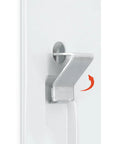 Close-up of Heavy Duty Metal Shelf Clips With Super Sturdy Adjustable Mounts For Closets And Bookshelves, silver finish.