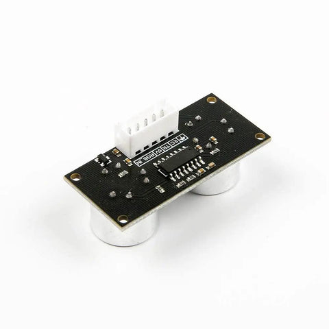 Front view of HC-SR04 Ultrasonic Sensor With RGB LED Indicator Module, six LEDs for clear distance readings and obstacle avoidance.
