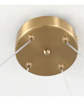 Modern Stainless Steel Creative LED Pendant Lamp Luxury Living Room Restaurant Bedroom Hotel Minimalist Chandelier Decor Light ceiling mount with golden finish and supporting cables.