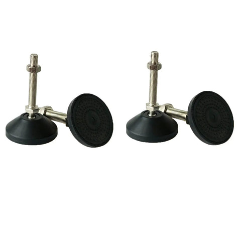Adjustable Leveling Feet For Furniture And Machinery With Wide Heavy Base To Stop Wobble On Uneven Floors And Cut Vibration Height Adjustable 50mm To 200mm For Threaded Sockets In Offices And Home, black rubber base with M16 threaded bolt
