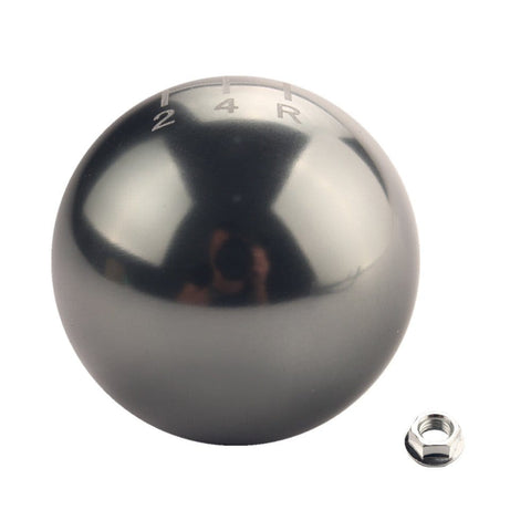Jdm Round Ball Billet Weighted Five Speed Manual Gear Shift Knob Titanium Finish With M10x1.5 Threads Screw On For Honda Acura Cars