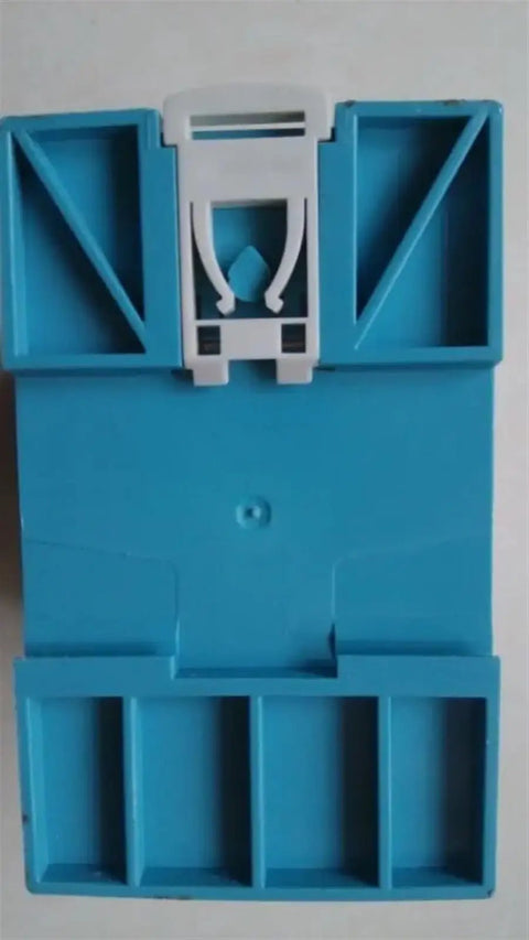 Rock Solid Din Rail Switching Power Supply Kickin Out 100 Watts Of Clean 48VDC Current Built Heavy for industrial use, blue plastic design.