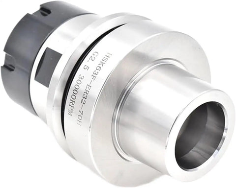 No Drama HSK63F Collet Chuck For CNC Woodworking Machines, stainless steel spindle coupler for precision clamping.