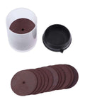 36 Piece Heavy Duty Cutting Wheels And Grinding Discs For Cutters Metal Cut Off Set with storage container, angled view