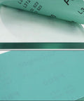 SCOTTCHEN glass flat sharpening plate with teal anti-slip mat, front view