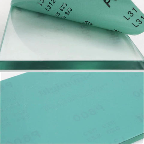 SCOTTCHEN glass flat sharpening plate with teal anti-slip mat, front view