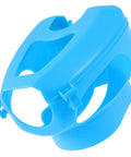 Pro Grade Pigeon Injection Holder For Easy Medicine Feeding, blue plastic holder with hollow design, 5.90 by 4.72 by 3.93 inches