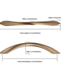 Dimensions of the 10 Pack 5 Inch Champagne Bronze Cabinet Pulls Set For Cabinets And Drawers Kitchen Cupboard Hardware Dresser Handles
