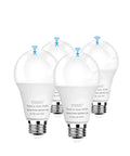 Motion Sensor LED Light Bulbs 12W 100W Equivalent Daylight 5000K 4 Pack With Dusk To Dawn Auto On Off Detects Motion Up To 20 Feet Turns Off After 30 Seconds Super Easy Install Great For Hallways Closets Porches, E26 bulbs