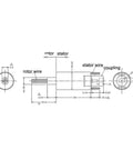 6CH 6mm Slip Ring 360 Degree Rotary Joint for Drone Gimbal and Robotic Systems, Conductive Slip Ring With Gold Contact Points, Supports 48V AC DC 1A, Ideal for Cameras, Test Gear, Rotating Platforms. technical drawing with rotor, stator, and wire layout