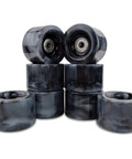 Black And White 60 By 40 mm 88A Roller Skate Wheels For Quad Skates With Bearings displayed in a stack