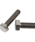 Pure Titanium External Hex Bolts M12 Hexagon Head Screws 10 Piece DIN933 Set, two titanium screws showing different lengths.