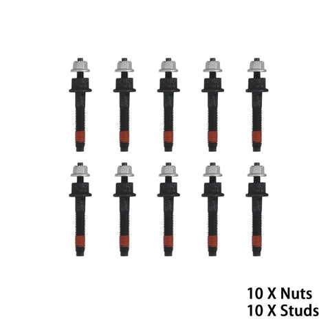 10 nuts and 10 studs from 5.7L Hemi Exhaust Manifold Gasket Set With Bolt Studs And Nuts Plug And Play Bolt-On Direct Fit