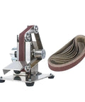 Compact Mini Electric Belt Sander Perfect For Desktop Diy Projects with sanding belts for wood and metal polishing.