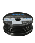 Ultra Smooth Black Silicone Wire 50 Feet Long With 10 Awg Stranded Tinned Copper Core on a spool, ideal for electronics setup.