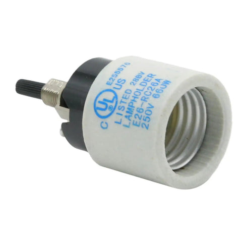 Rotary Lamp Switch Replacement With Socket Holder For E26 E27 Porcelain Light Socket And Switch 660W 250V UL Listed Safe Fit For Quick Plug and Play, side view