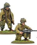 US Airborne D Day Platoon 28mm miniatures in M42 jump uniforms with machine gun for Bolt Action war gaming
