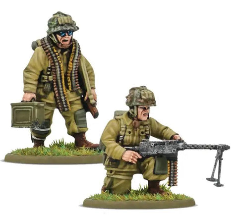 US Airborne D Day Platoon 28mm miniatures in M42 jump uniforms with machine gun for Bolt Action war gaming