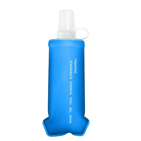 Foldable Water Bottle Soft Portable Leakproof Folding Pouch For Active Mobility Flexible Beverage Sac With Carabiner Made From High Grade Synthetic Film