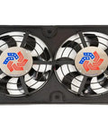 Flex A Lite 26 Inch 15.5 Inch S-Blade Dual Electric Radiator Cooling Fan With Lo Profile Design flows 2500 Cfm, showing dual fan design.