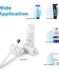 Two Pack Minimalist Toothpaste Tube Squeezers Roller Tool For Easy Mess Free Squeezing Eco Friendly White Dispenser Durable ABS Plastic No More Wasted Paste Simple Kitchen Counter Must Have with various tube products.
