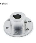 Heavy Duty Flange Coupling With Precision Keyway Shaft Joint For Power Transmission, 14mm bore, steel construction for smooth power transfer.