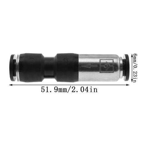 4 Pack Straight Head One Way Pneumatic Check Valves Push In Air Tube Connectors 6mm for air compressors and mechanical electronics