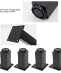 Adjustable Aluminum Cabinet Feet Set In Black Four Pack For Sofa Cabinets And Sofas Height Adjustable 3.9 To 5 Inches Anti Corrosion