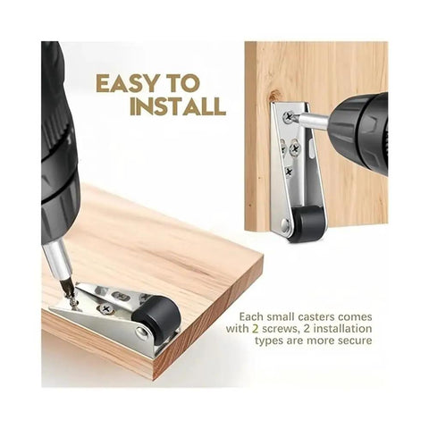 Heavy Duty Low Profile Gate Roller Built Tough With Smooth As Silk Precision Bearings And Scratch Safe Rubber Pad installation process on wood.