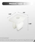 Nut grommet dimensions for Engine Under Cover Clips And Fender Push Pin Rivets Kit 101 Pcs For Toyota And Lexus Camry Corolla