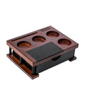 Heavy Hitter Double Tier Solid Wood Espresso Tamping Station With Combo Knock Box Premium Handcrafted Coffee Bar Organizer Kit.