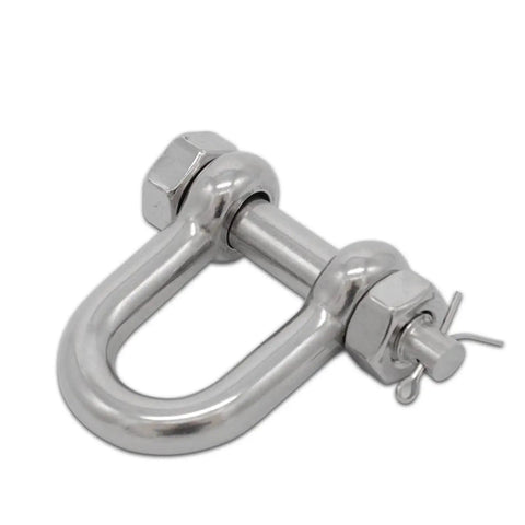 Hardcore M10 304 Stainless Steel Clevis Shackle 5 Pack With Screw Pin, showing a heavy-duty stainless steel shackle.