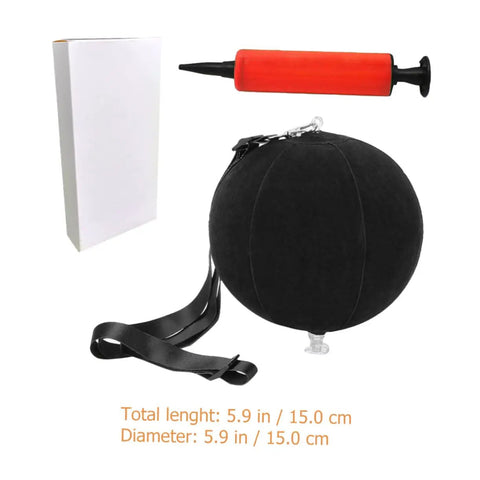 2 Pack Golf Swing Trainer Ball Posture Exerciser for Consistent Swings, Inflatable Training Ball With Inflator Included, PVC Black