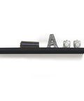 Sturdy Floating Wall Shelf With Hidden Brackets Deep Espresso MDF Wood For Living Room And Bedroom Easy Install And Remove