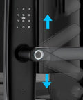 Heavy Duty Smart Door Lock With Fingerprint Card Passcode Keyless Entry Auto Lock showing keypad and handle design.