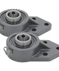 Two Pack Three Bolt Flange Mount Ball Bearing Unit With UC205 16 Insert Bearing Cast Iron Housing FB205 1 In Bore 5 16 In Bolt Set