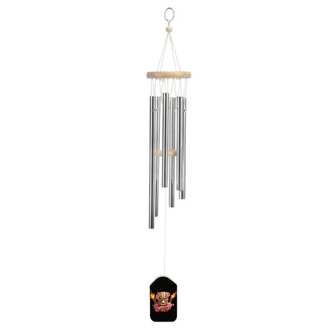 Mask Inspired Hawaiian Flowers Wind Chimes With Six Tuned Aluminum Tubes For Outdoor Decor Garden Patio Balcony Good Vibe Weatherproof Aluminum Build With Wooden Tags And Sturdy Hangers