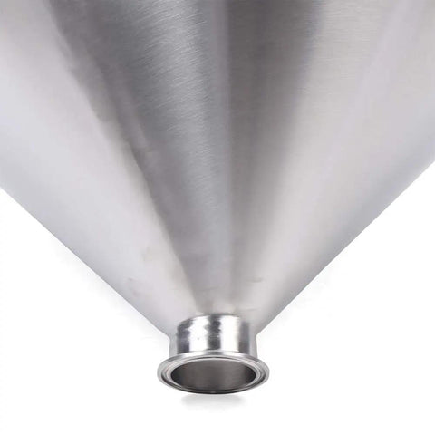 Heavy Duty 30L Stainless Steel Hopper Flows Liquids And Pastes Dang Smooth For No Fuss Commercial Filling Line Production With Killer Performance, close-up view of the funnel's opening.